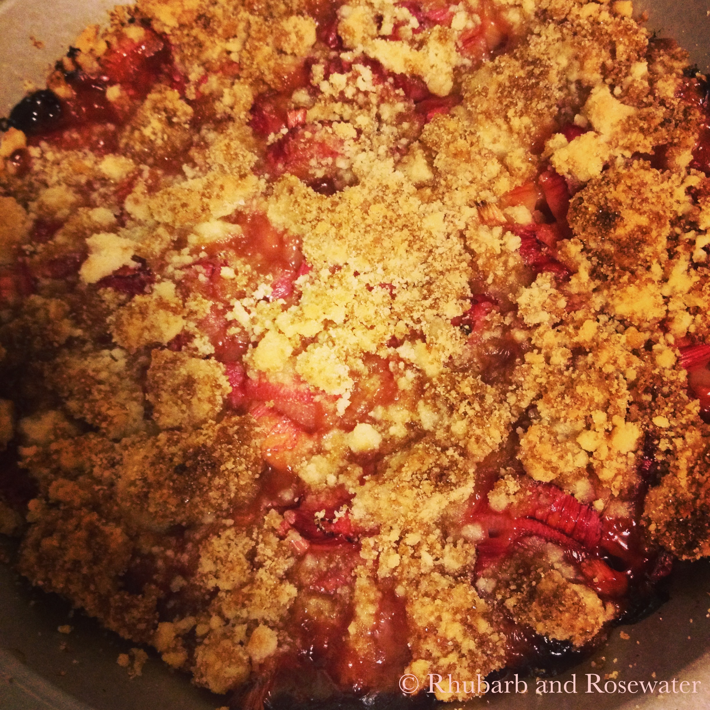 Perhaps the best dessert I ever had: Green Apple and Rhubarb Crumble